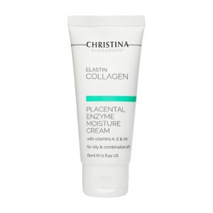 Elastin Collagen Placental Enzyme Moisture Cream with Vitamins A, E & HA for Oily and Combination Skin
